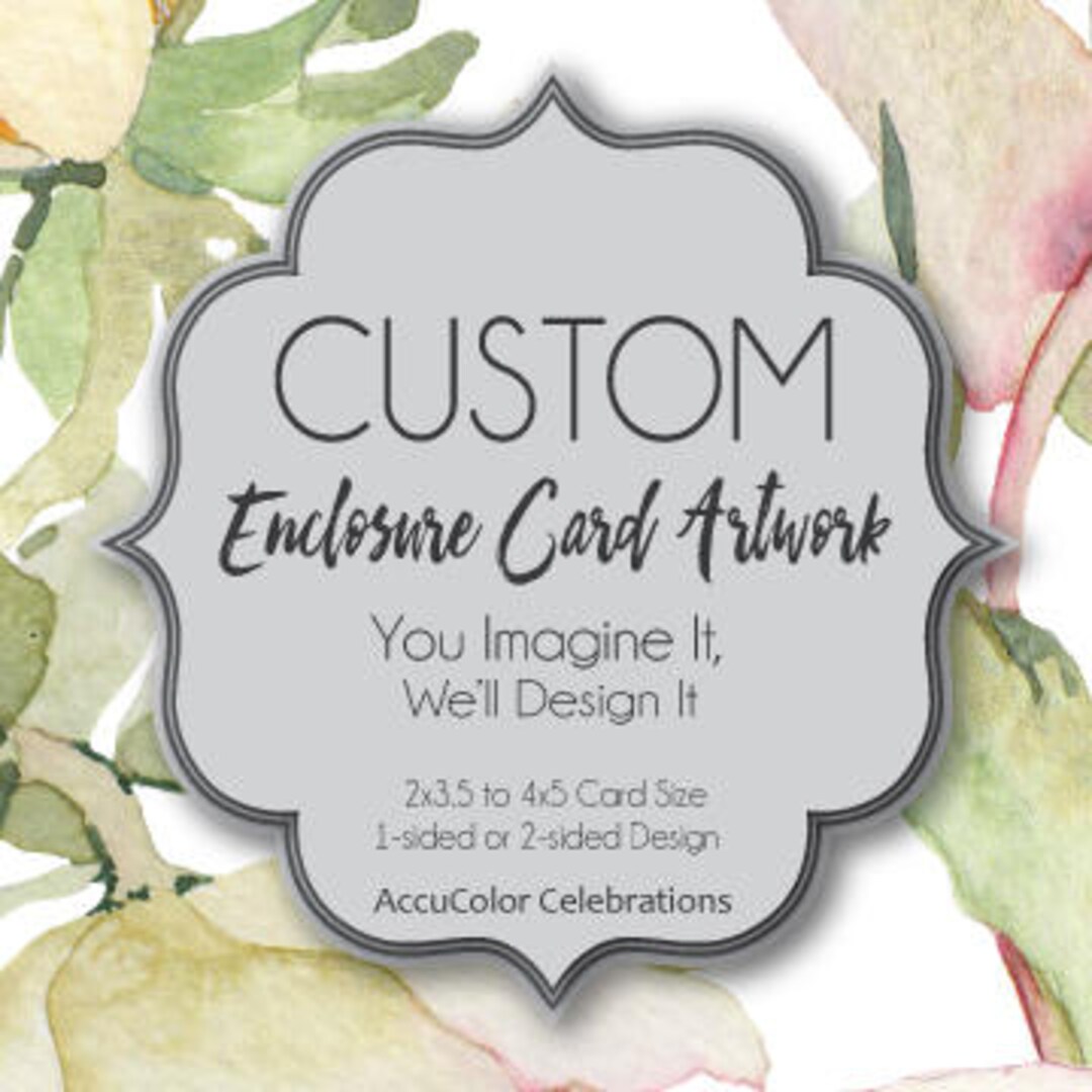 Custom ENCLOSURE CARD DESIGN Full Color 2x3.5 to 4x5 Sizes / Etsy