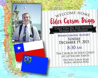 MISSION Homecoming Card / Missionary Report Invite / Mission Post Card / LDS Mission Announcement / #Farewell #LDSMissionary #Homecoming