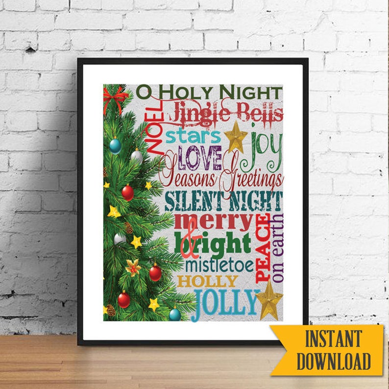 Christmas Printable / Instant Download SUBWAY Art / DESIGN - Etsy
