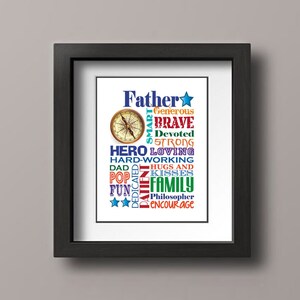 Fathers Day ART Printable / Gift / Instant Download Word Art / 8x10 size / DESIGN miniPOSTERS / DIY Printable / FathersDay image 1