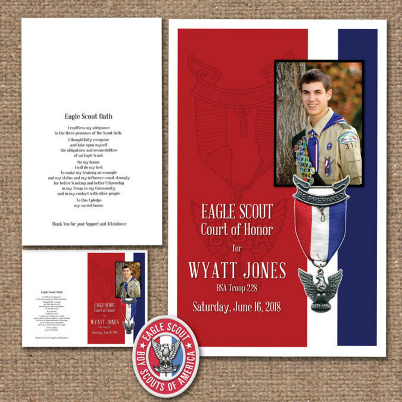 Eagle Scout Thank You Cards / 4x6 Matching DESIGN / - Etsy