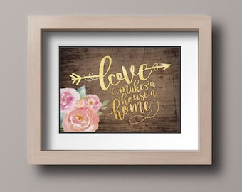 Love Rustic Wood Printable / Instant Download Country Art / DESIGN miniPOSTERS / DIY Printable / #LoveMakesAHouseAHome #Valentine #Holidays