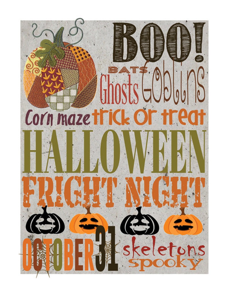 Halloween Printable / Instant Download SUBWAY Art / DESIGN - Etsy
