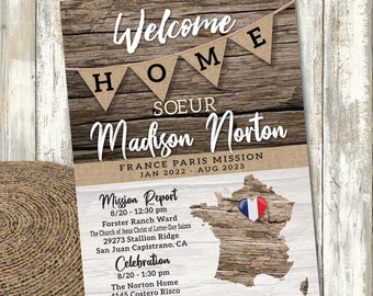 MISSION Homecoming Invite / Missionary Postcard / LDS Missionary Address Card  / Announcement Card / #Missionary #LDSMission #Barnwood