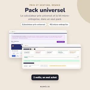 HTML-pakket voor micro-ondernemingen | URSSAF- en btw-beheerkit + universele prijscalculator | Hulpmiddel voor creatieve ambachtslieden