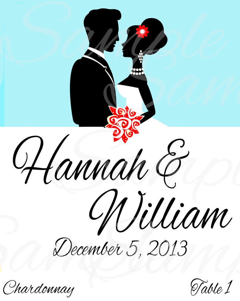 For Weddings Bachlorette Party Or Any Special Occasion Sweet Wedding PERSONALIZED WINE LABEL Table Placements Set of 1-10