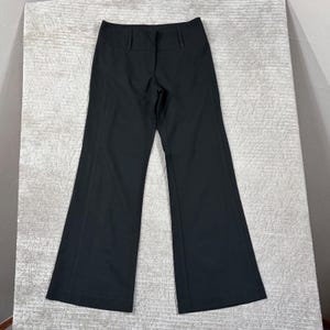 Cache Womens Black Flare Dress Pants Low Rise Zipper Back Pockets Size 2