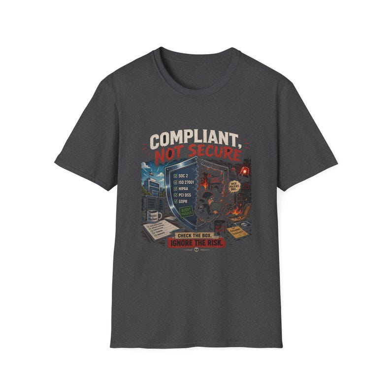 Compliance Approved Nothing Actually Secured Infosec Tee image 3