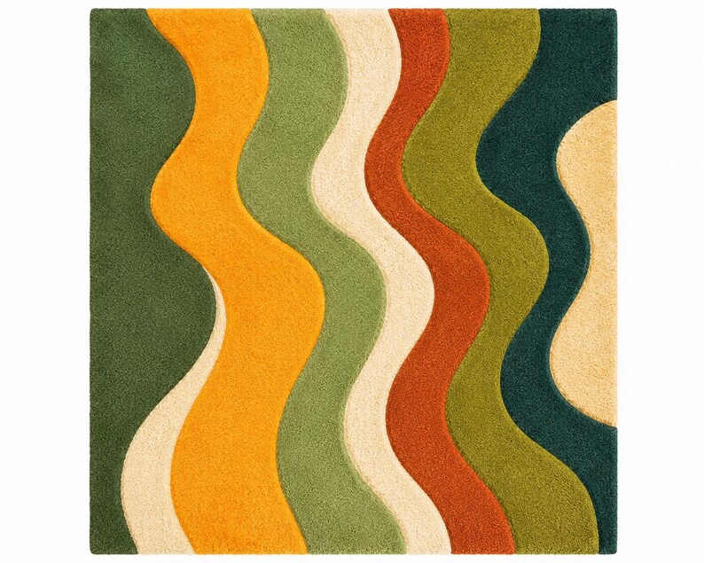 Hand Tufted Wool Area Rug | Abstract Contemporary Living Room Carpet - Etsy