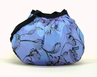 Sacs Sac « Vrilles sur Lilas No2 » Sac à bandoulière Violet Noir Poignée Sac Sac De Transport Vente Sac à Main