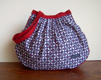 Sac « Mosaïque en bleu royal No2 » Sac Blue Red Sac de transport Sac à bandoulière Sac à bandoulière Sac à main