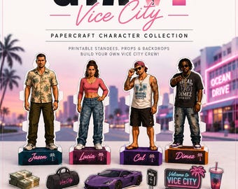 GTA 6 Inspired Papercraft Characters Bundle | Printable DIY Paper Models | Premium Digital Download | Instant PDF