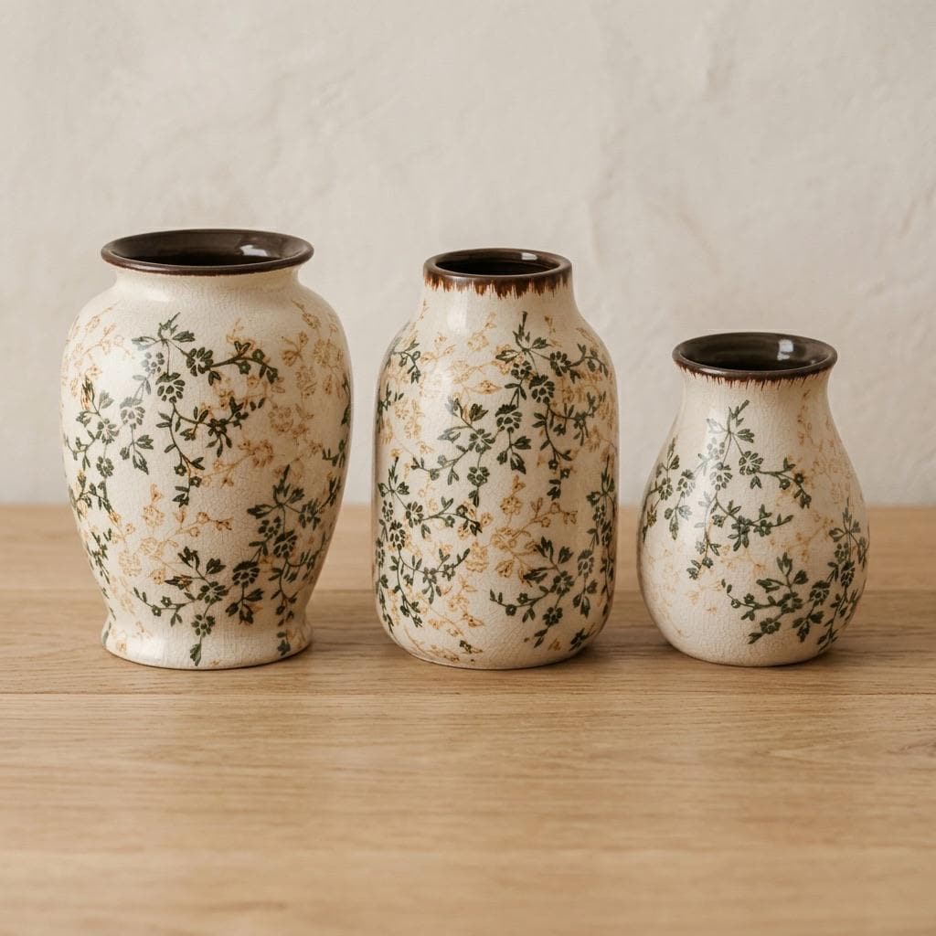 Cream antique flower vases - Etsy 日本