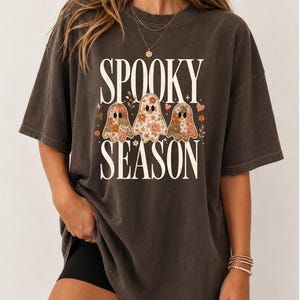 Spooky Season Shirt, Floral Patchwork Ghost Shirt, Coquette Halloween Tee, Vintage Ghost Tee, Comfort Colors Fall Graphic Tee