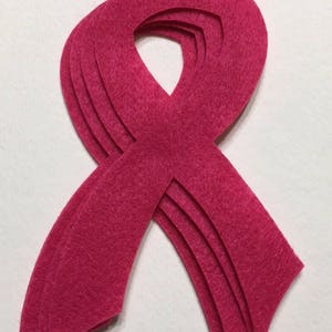 50 pink ribbon breast cancer awareness ribbon felt