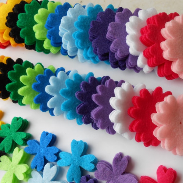 180 pieces die cut felt flower heart shaped petals 15 colors 4 per shape. Butterfly spring flower mix back to school craft.