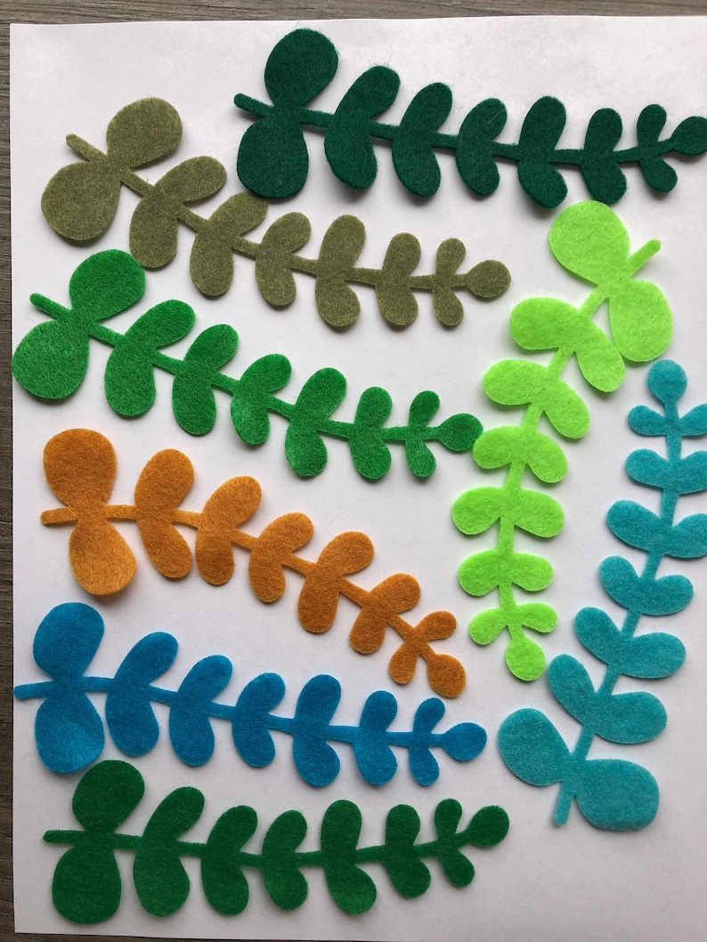 50 Eucalyptus Leaves in any color. Felt die cut leaves felt flow 50 Eucalyptus Leaves in any color. Felt die cut leaves felt flow
