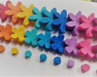 162 die cut felt flower pieces summer colors spring colors spring summer back to school - 6 of each piece shown