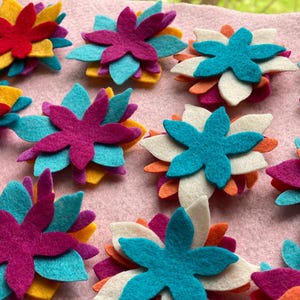 128 felt flower pieces bee balm flowers spring felt flowers summer felt flowers felt flower layers