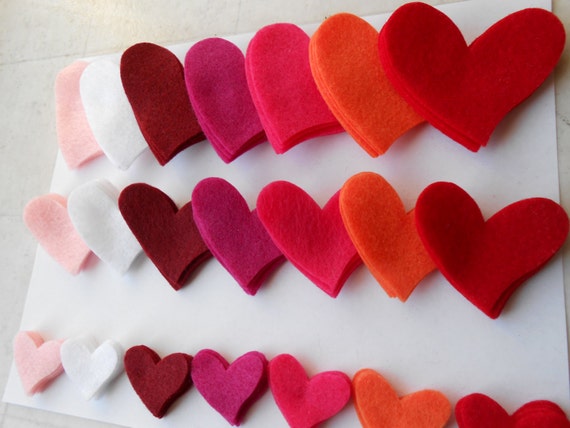 Wool Blend Felt Hearts