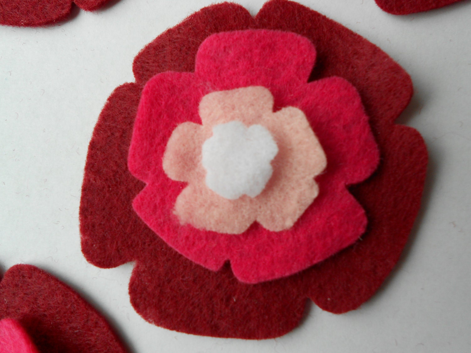 24 Pieces 6 of Each Piece of Die Cut Felt Flowers FUN Etsy