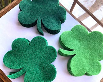 24 green shamrocks st patricks day patrick's day shamrock saint patrick shamrock saint patricks Ireland Irish clover clovers
