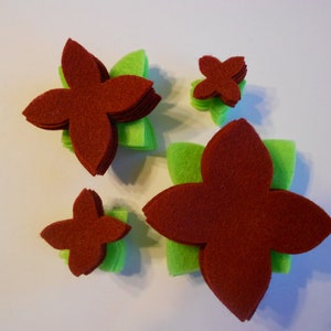 Juego de 64 piezas de flores de Pascua de fieltro, troqueladas para manualidades de fieltro, flores navideñas de fieltro, imanes de flores de fieltro, suministros para el regreso a clases