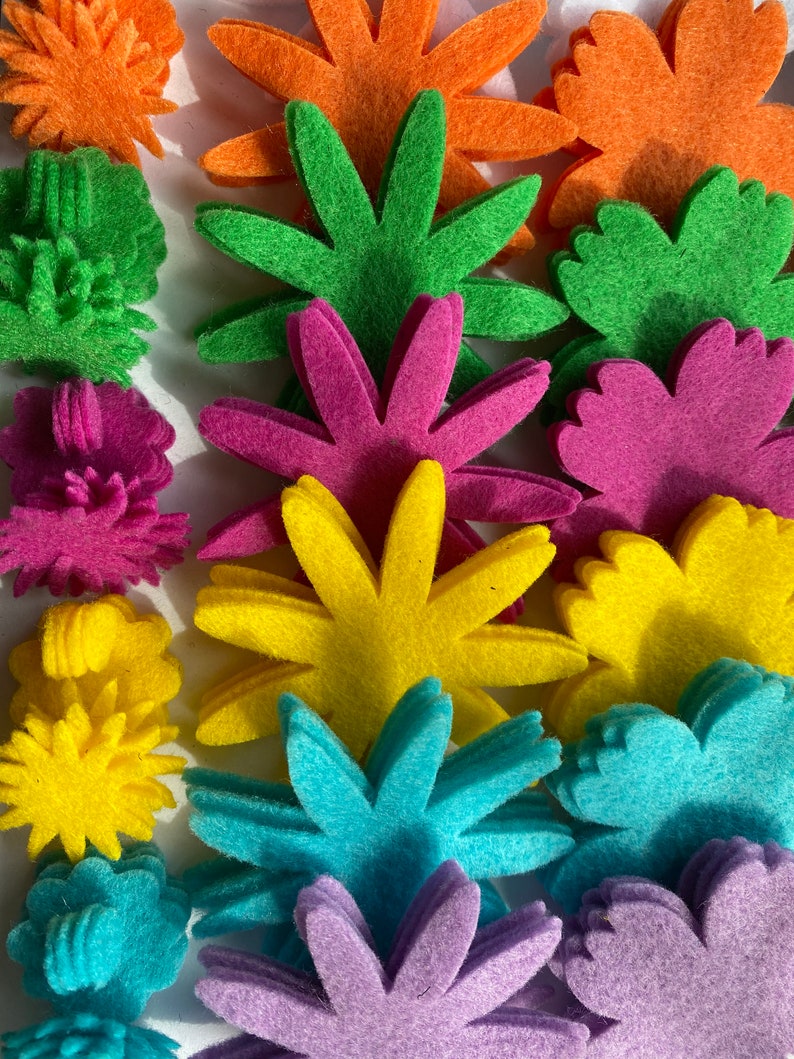 192 Precut Precut Felt Flower Pieces Tropical Back to School Etsy