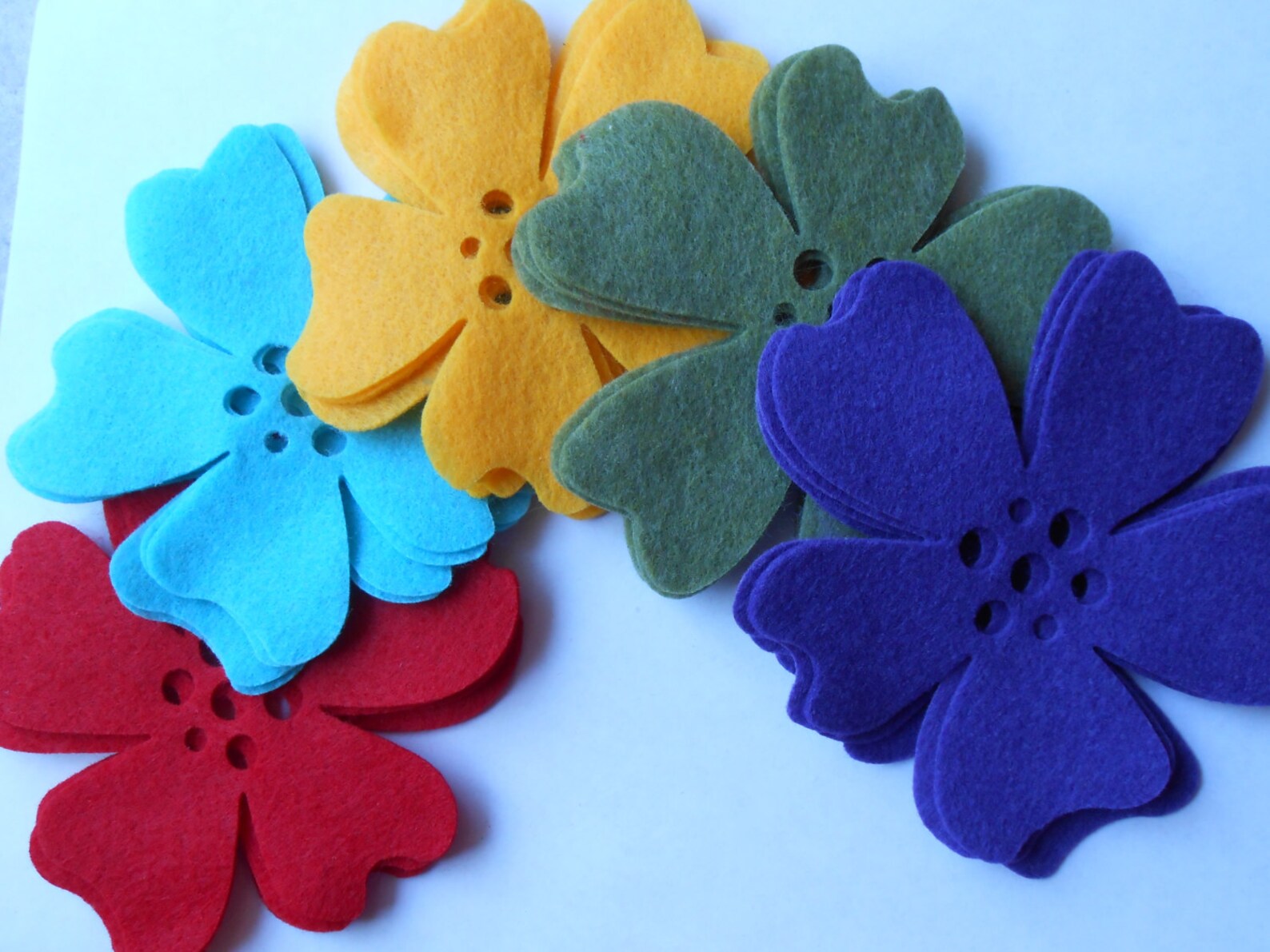 20 Flowers 4 of Each Type. Large Die Cut Flowers in Red and Etsy