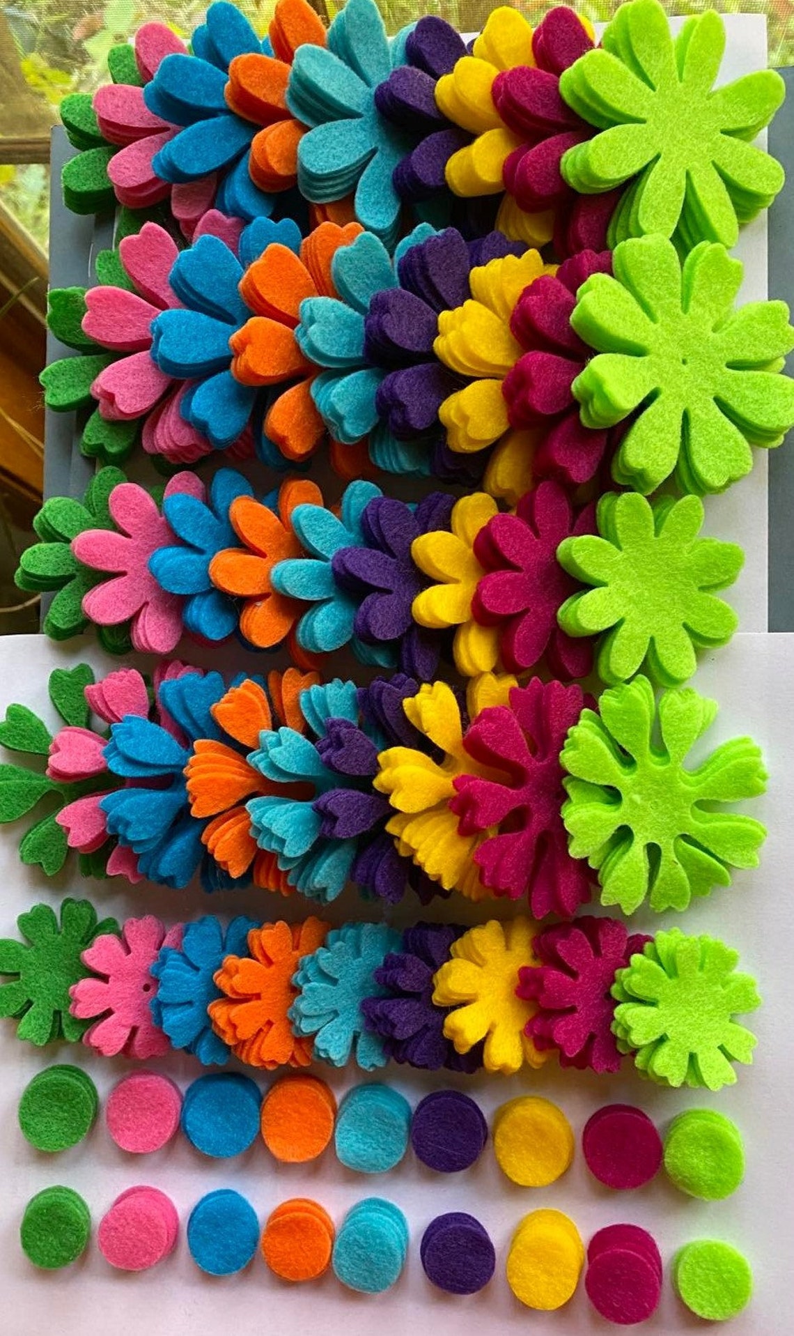 252 Die Cut Felt Flower Felt Shapes Mix and Match Classroom Etsy