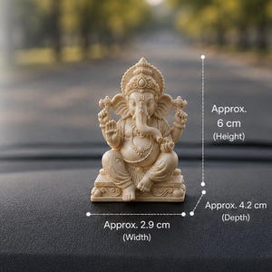 Ganesha Car Dashboard Statue, Small Hindu God Figurine, New Car Blessing Ornament UK