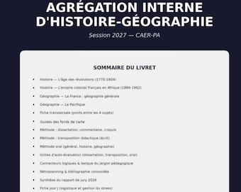 Livret Agrégation interne HG