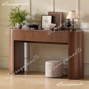 55" Console Table with 2 Drawers, Entryway Tables with Storage