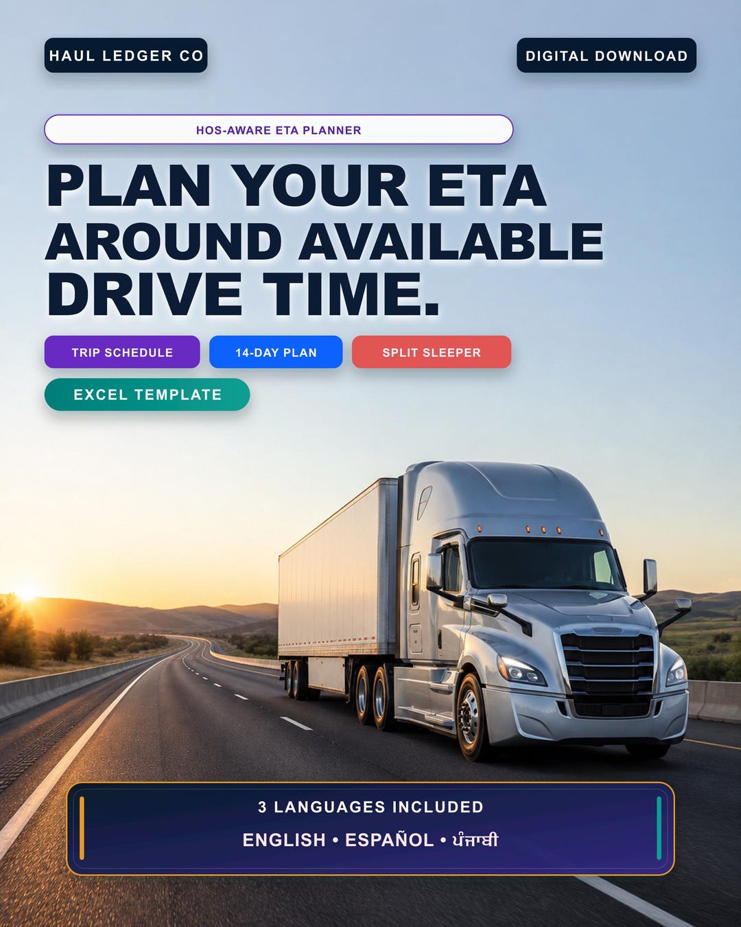 Hos-aware Truck ETA Planner: Excel Trip Schedule for Owner Operators - Etsy