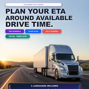 HOS-Aware Truck ETA Planner: Excel Trip Schedule for Owner Operators