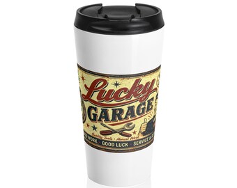 Lucky Garage Vintage bensinpump resemugg | Retro mekaniker rostfritt stål