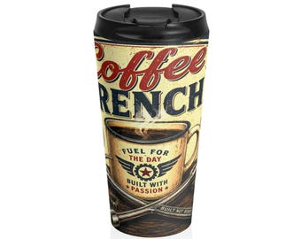 Vintage kaffe French Press resemugg | Retro kaffekonst