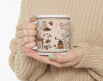 Brew Sip Smile-mugg | Vintage köksillustration