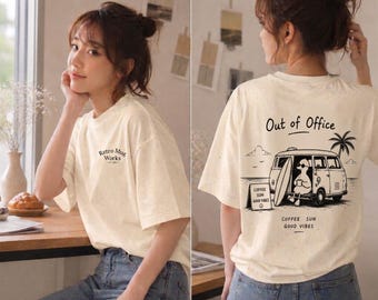 Retro Mug Works T-shirt | Tryck fram och bak | Frånvarandeanka