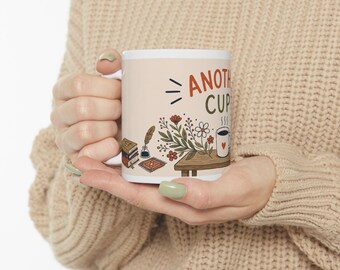 En annan kopp? mugg | Keramisk mugg med blommig illustration av kaffe