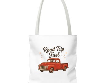 Retro tote-väska med kafélogotyp | Road Trip Fuel vintage lastbilstoe-väska