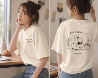 Retro Mug Works T-shirt | Tryck fram och bak | Reading Duck