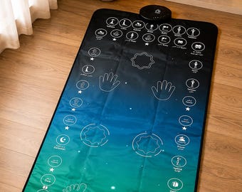 Interactive Muslim Prayer Mat | Smart Electronic Salah Learning Mat with Audio | Islamic Gift for Adults