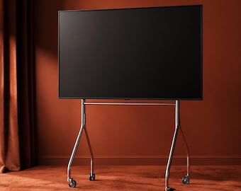 Mobile TV Stand on Chrome Casters
