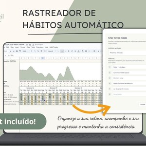 Rastreador de hábitos automático em Google Sheets com dashboard e script