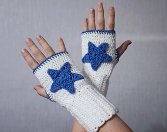 Y2k Fingerless Gloves, Star Gloves