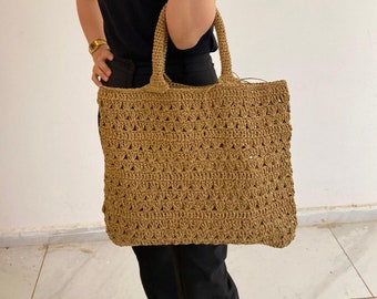 Beach Bag, Boho Bag, Tote Bag, Handmade Bag, Straw Bag