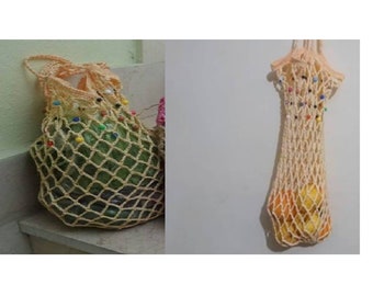 Patrón de bolsa de mercado con cuentas de crochet, diseño elegante y colorido (patrón PDF)