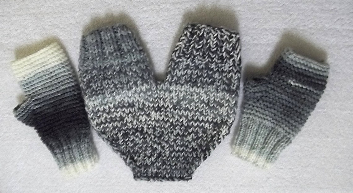 Knitted lovers gloves set for him and her smitten in light Etsy