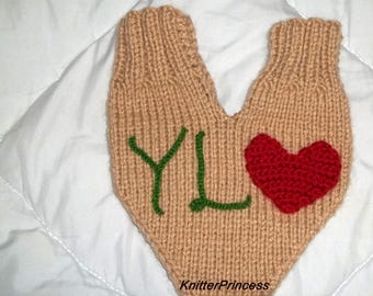 Knit couples  glove with initals and names, Personalized handmade lovers smitten, Valentines Day Gift for Couples